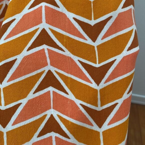 Free People Siren Orange Geometric Wrap Dress Size Small - Picture 15 of 15